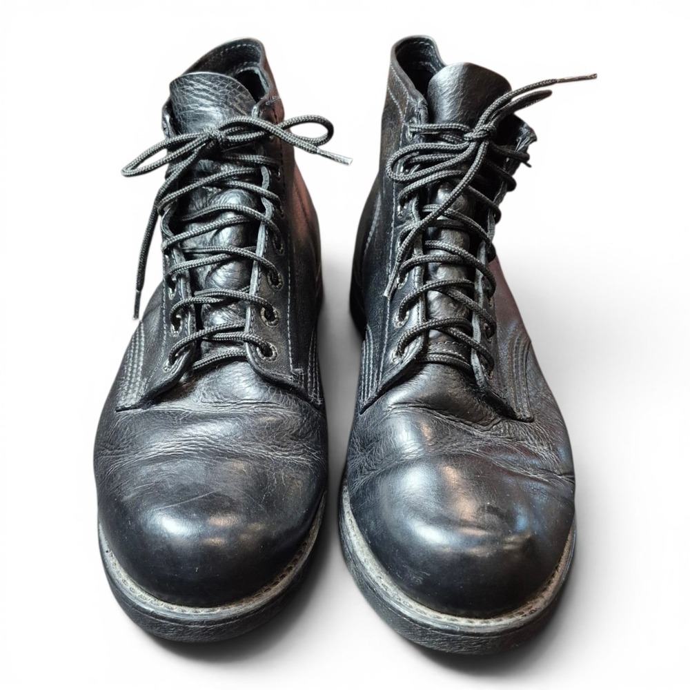 Frye Mens Size 9.5 Black Leather Prison Boots Military Combat Service USA